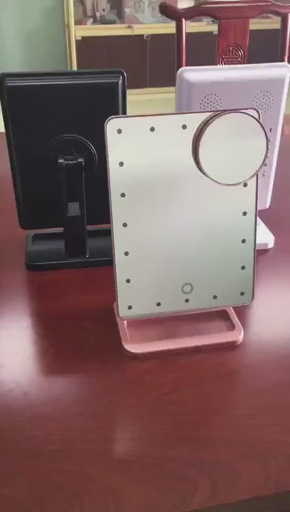 Touch Screen Makeup Mirror With 20 LED Light Bluetooth Music Speaker 10X Magnifying Mirrors Lights.