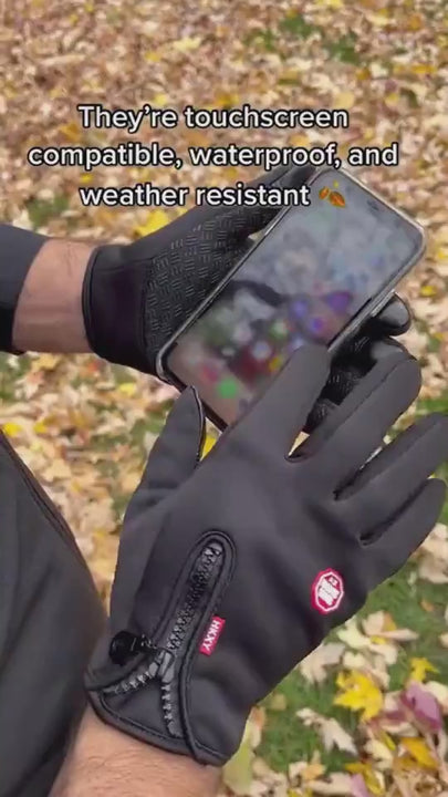 Winter Gloves Touch Screen Riding Motorcycle Sliding Waterproof Sports Gloves With Fleece.